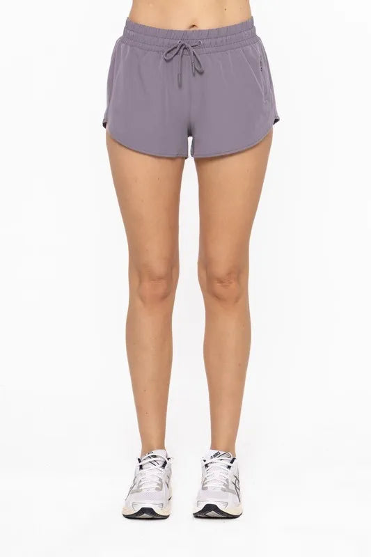 MONO B Drawcord Mini Shorts GREY 23