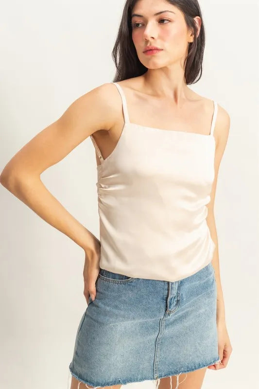 HYFVE Satin Back Tie Detail Cami