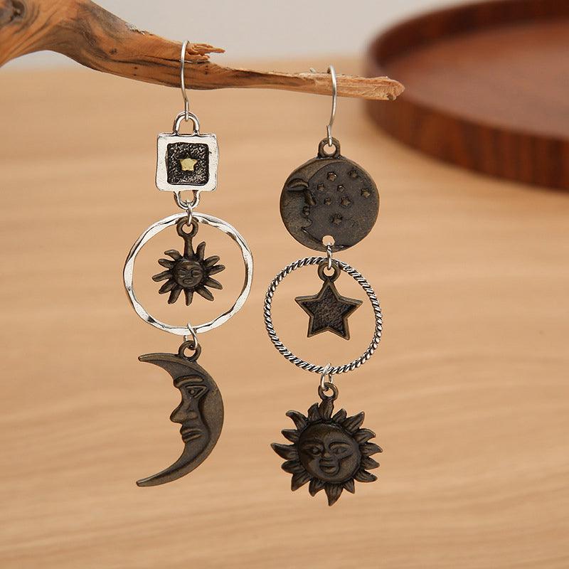 Star, Sun, and Moon Earrings Copper One Size