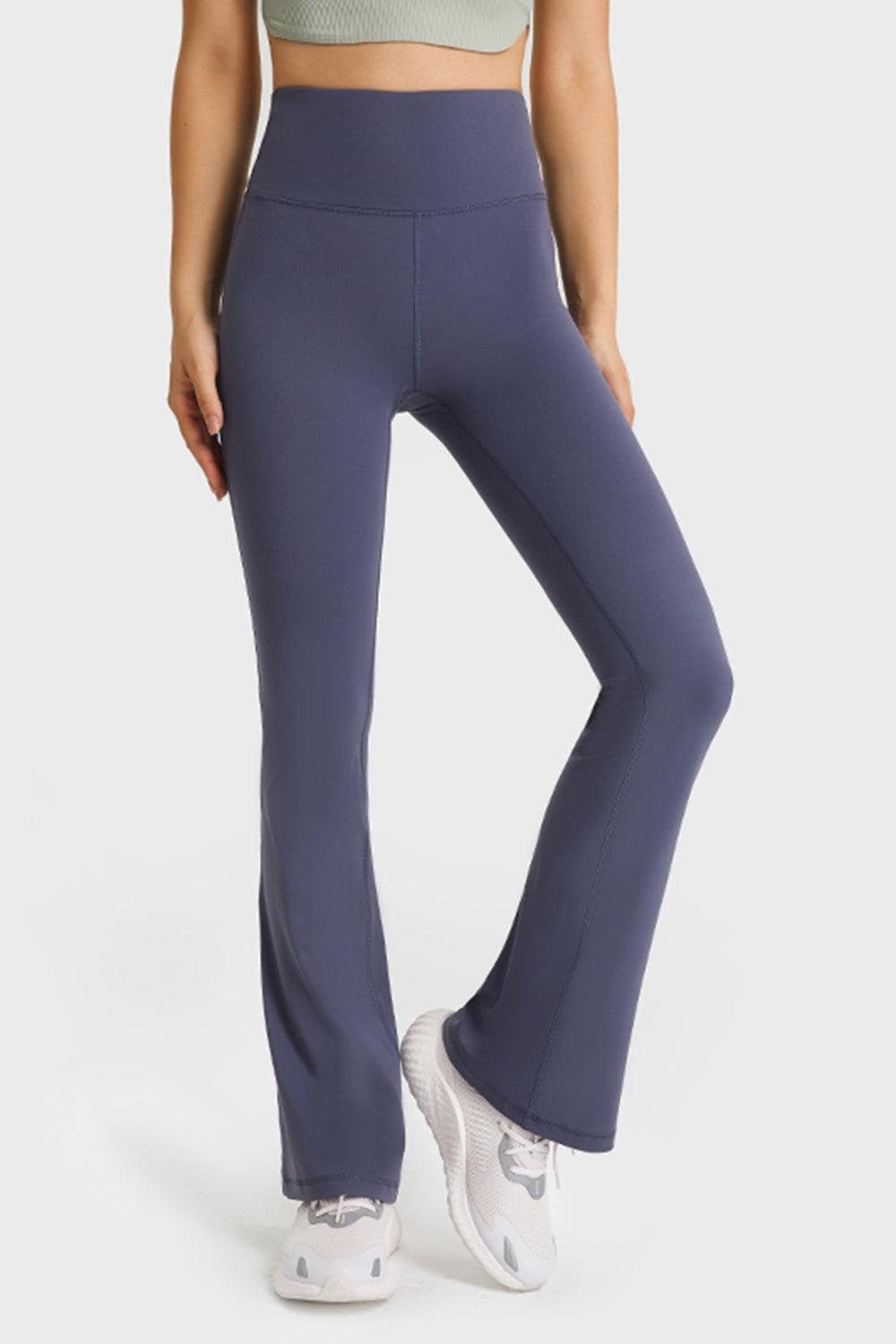 Millennia Elastic Waist Flare Yoga Pants Navy