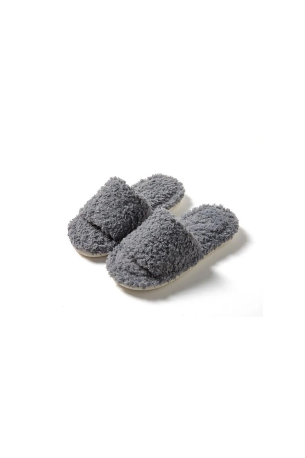 Open Toe Flats Slippers Dark Gray