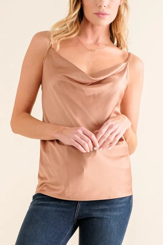 And The Why Satin Cami with Adjustable Strap