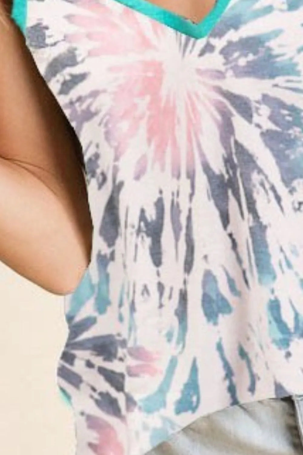 BiBi Tie Dye French Terry Knit Sleeveless Top