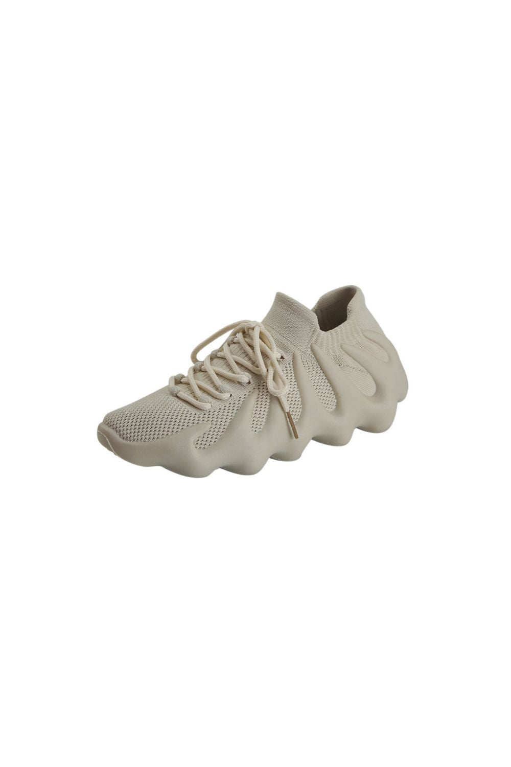 Lace Up Round Toe Mesh Athletic Beige