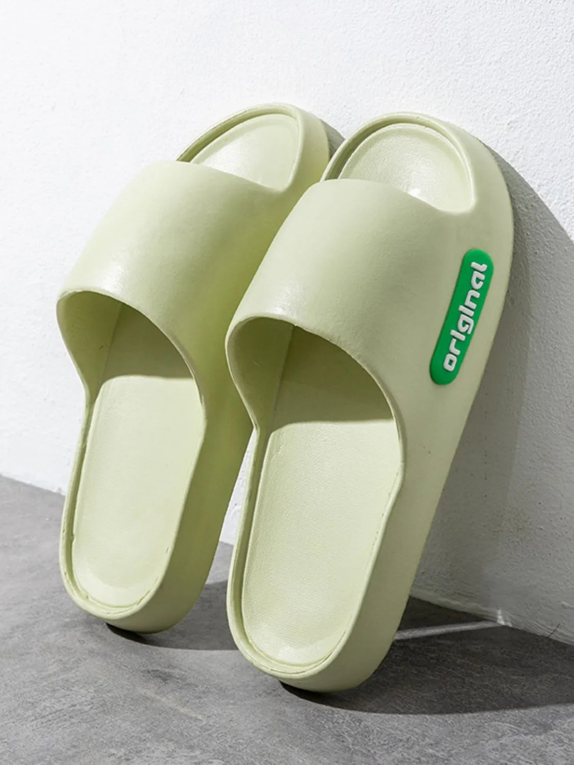 Open Toe Flats Slippers Gum Leaf