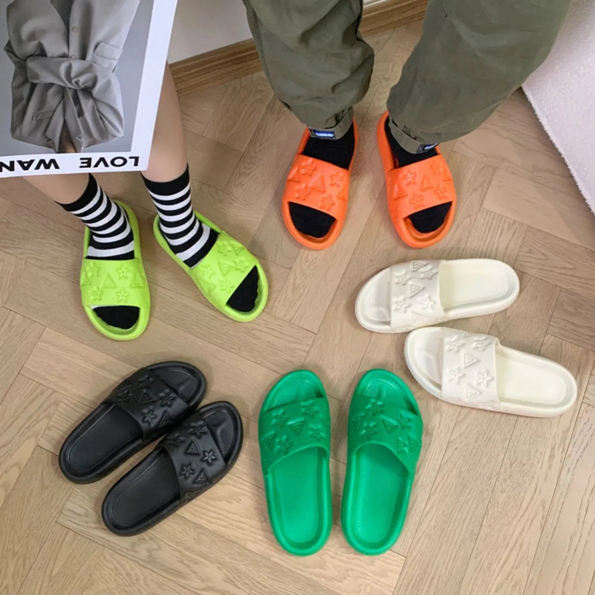 Open Toe Platform Slippers