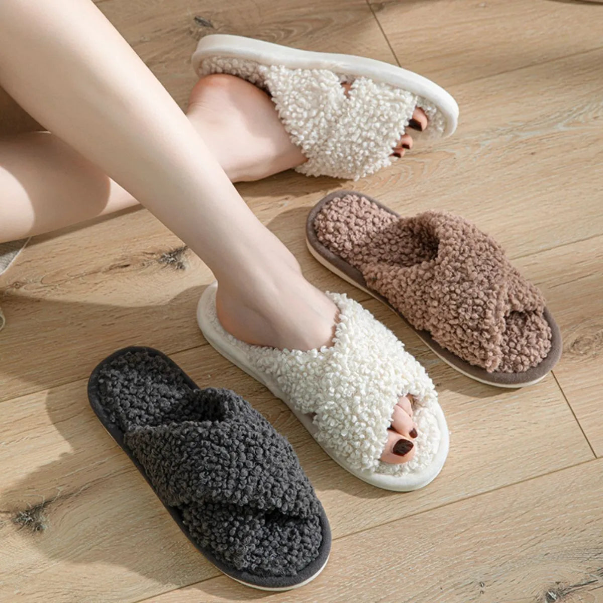 Open Toe Platform Slippers