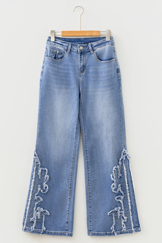 Western Embroidered Flare Leg Full Length Jeans