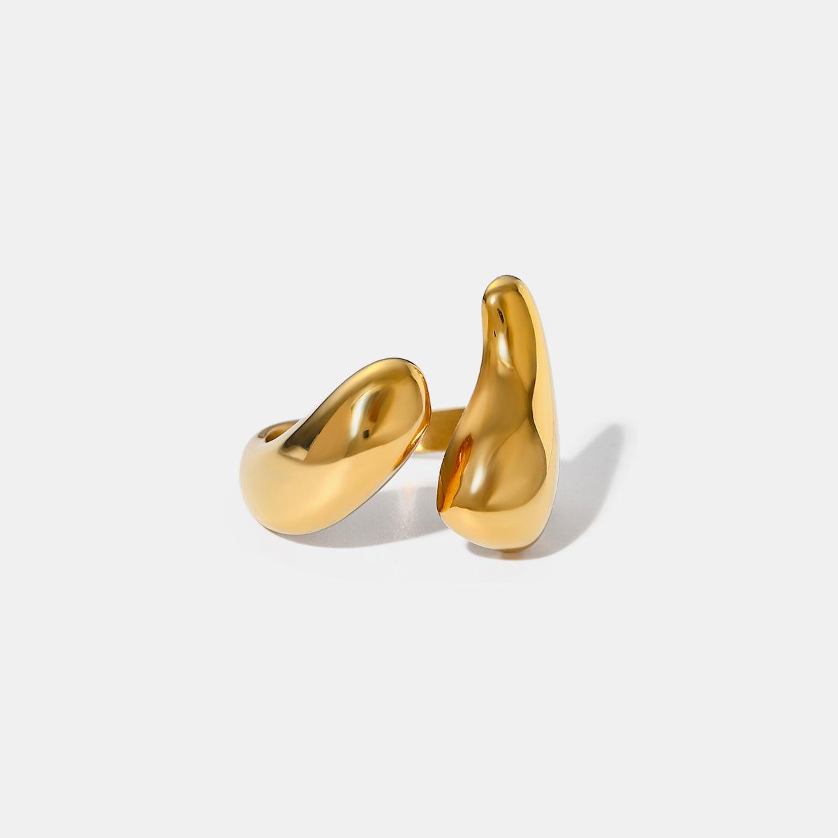 18K Gold-Plated Stainless Steel Open Ring Gold One Size