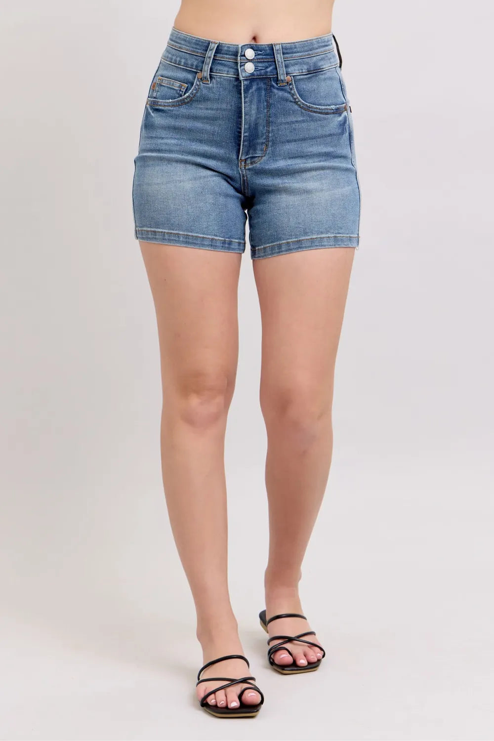 Judy Blue Full Size High Rise Tummy Control Denim Shorts Plus Size Medium