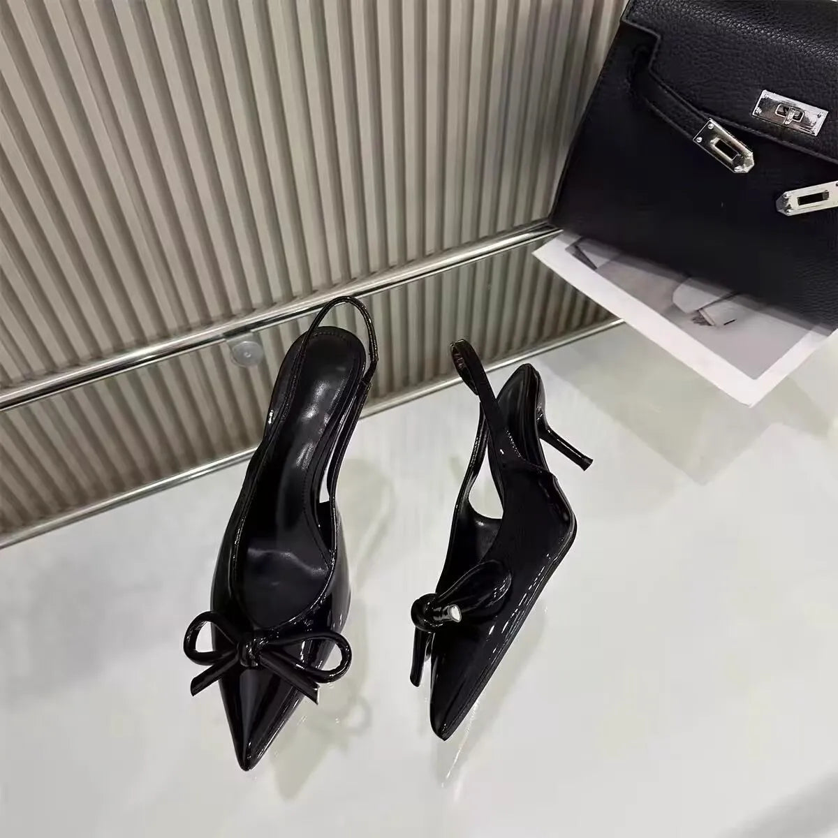 Point Toe Stiletto Pumps Black