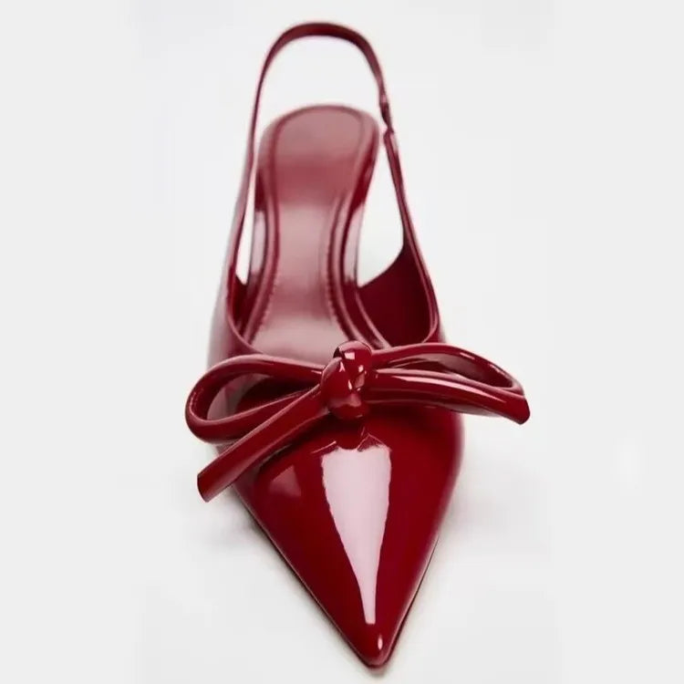 Point Toe Stiletto Pumps Red