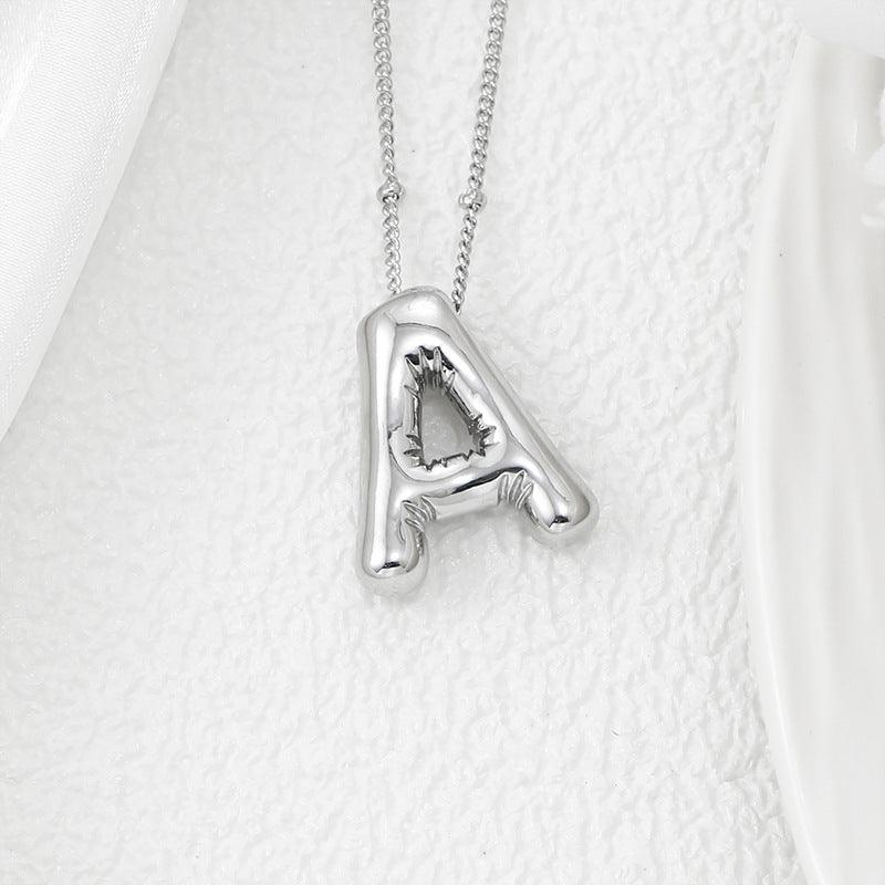 Copper Bubble Letter Pendant Necklace Style A One Size