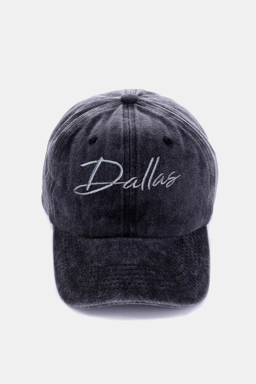 Zenana Washed DALLAS Embroidered Baseball Cap Dallas Black One Size
