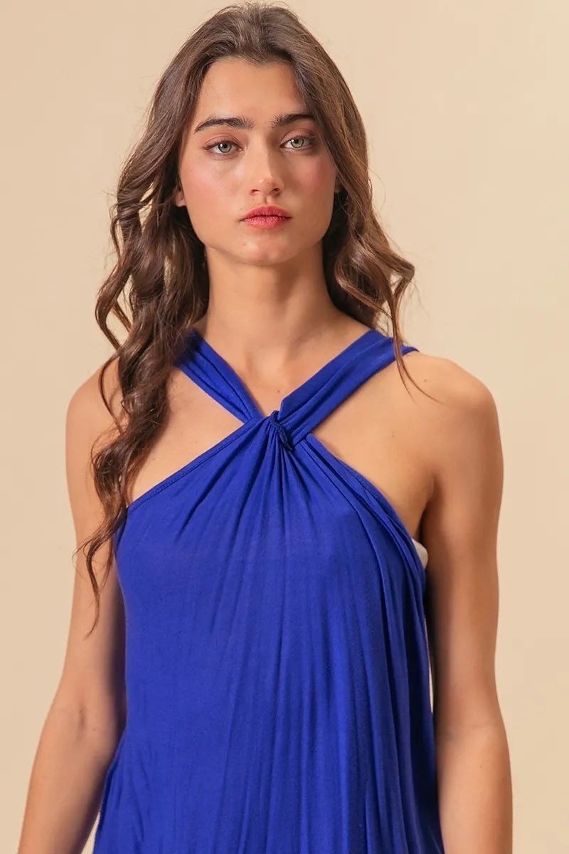 BiBi Rayon Span Jersey Knit Halter Neck Tank Top