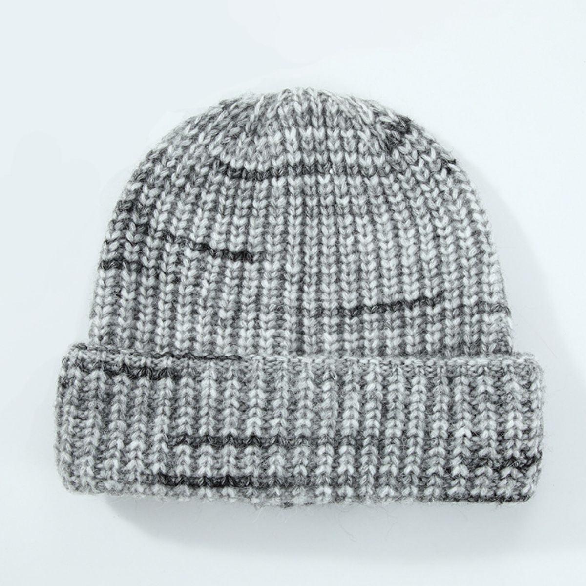 Thermal Contrast Knit Hat Gray One Size