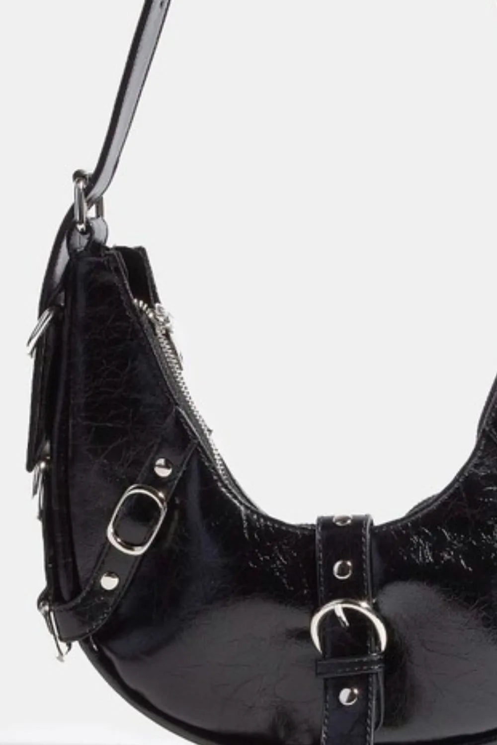 Fame Multi Belt Strap Accent Shoulder Bag