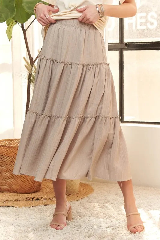 ADORA Rhinestone Accent Tiered Skirt