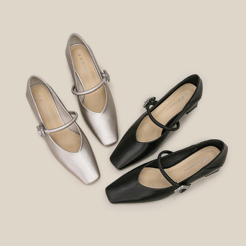 Square Toe Block Heel Pumps