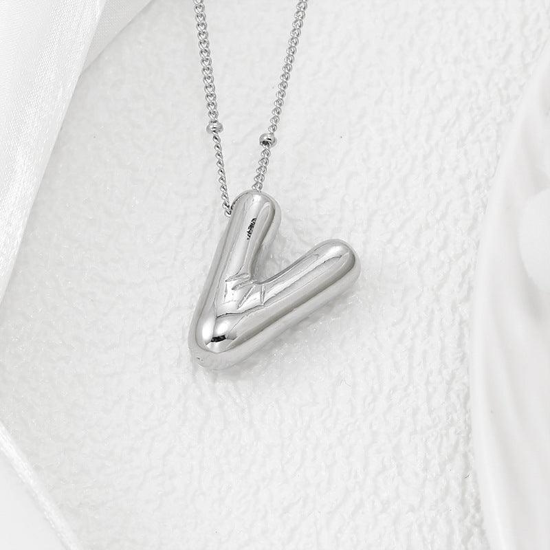 Copper Bubble Letter Pendant Necklace Style V One Size