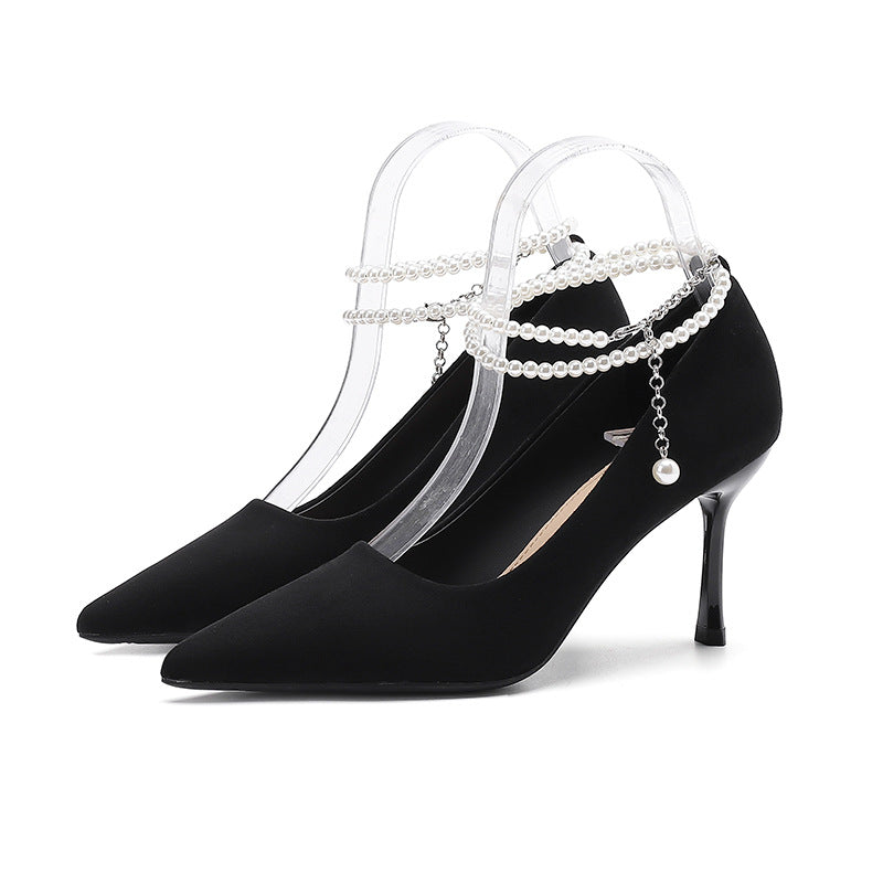 Point Toe Stiletto Pumps Black