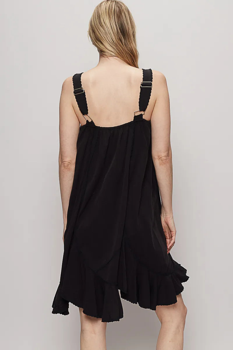POL Ruffle Hem Sleeveless Mini Dress