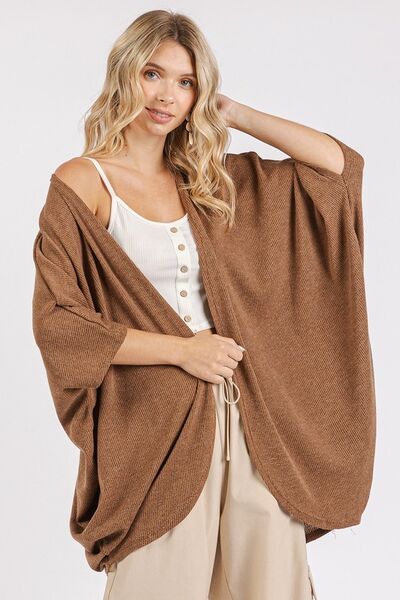 Mittoshop Open Front Batwing Sleeve Cardigan