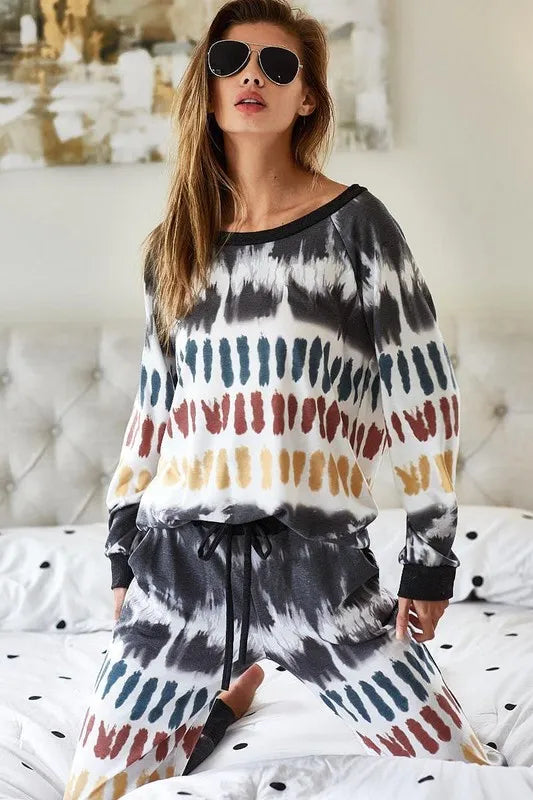 BiBi Tie Dye Print French Terry Top