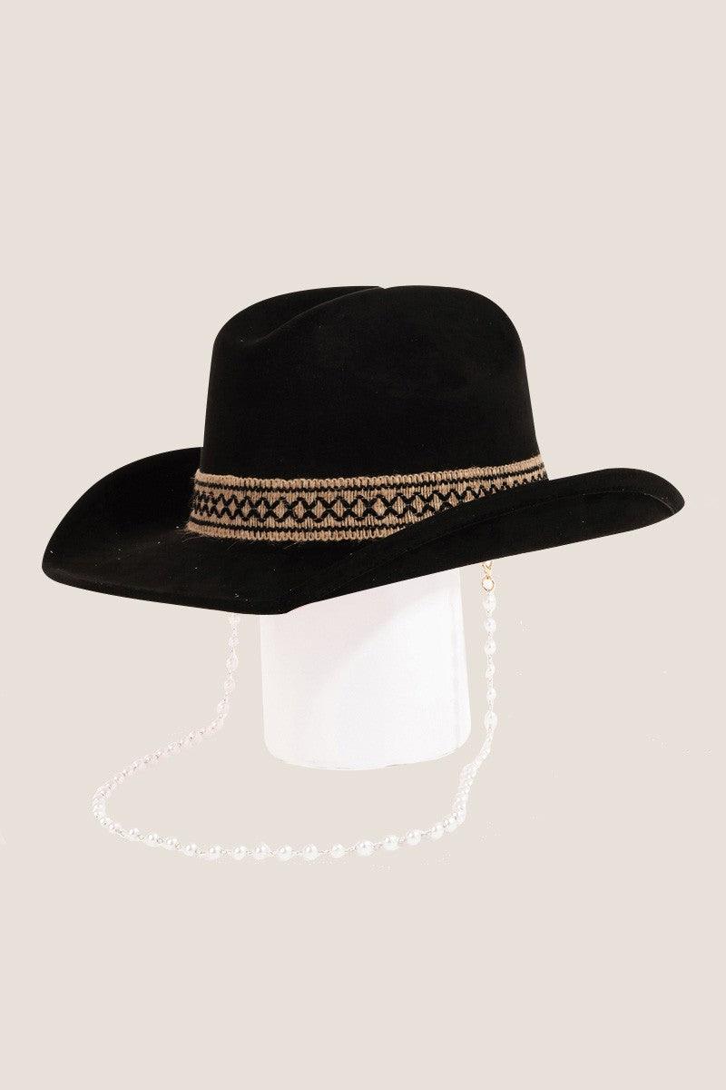 Fame Ornate Band Cowboy Hat Bk One Size