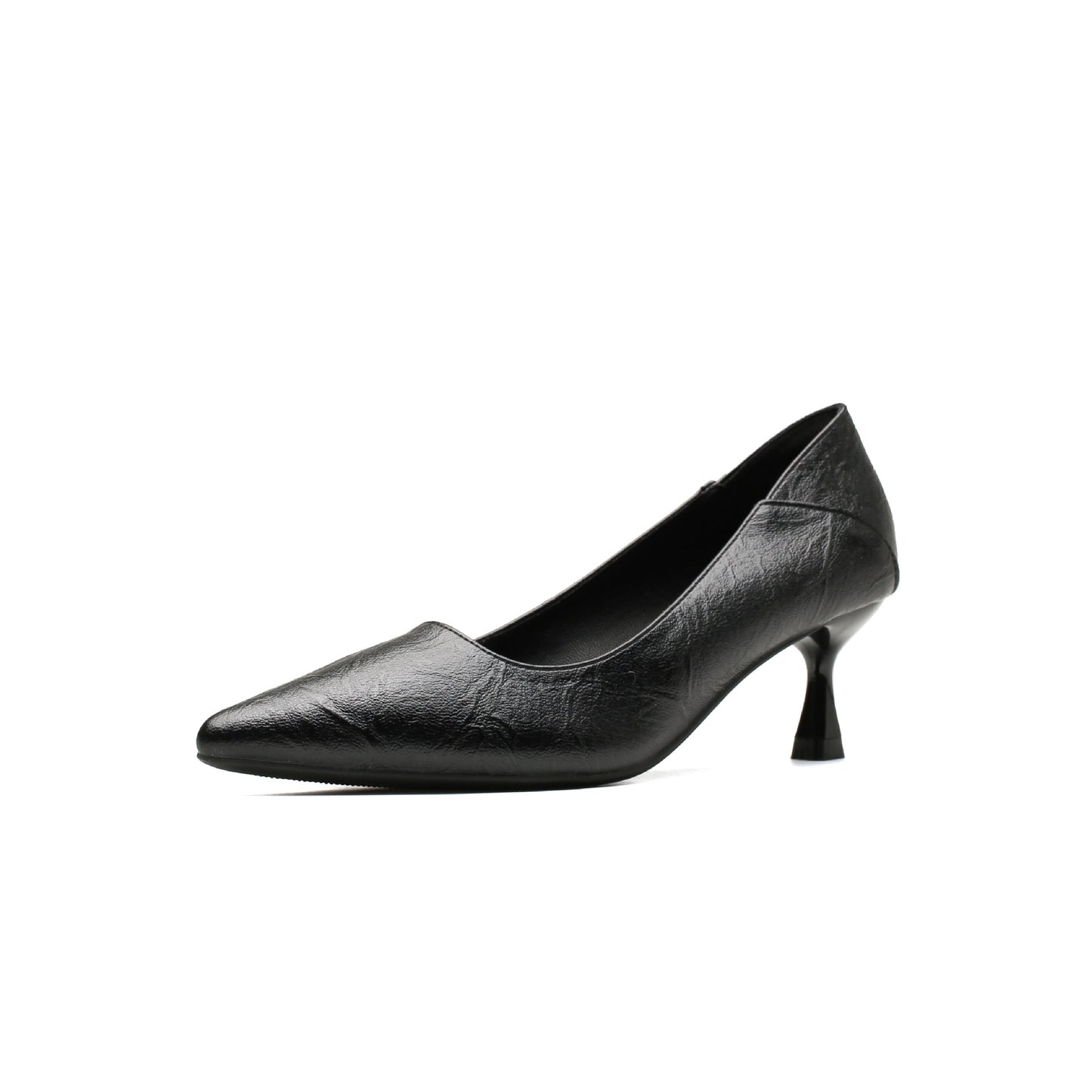 Point Toe Flare Heels Pumps Black