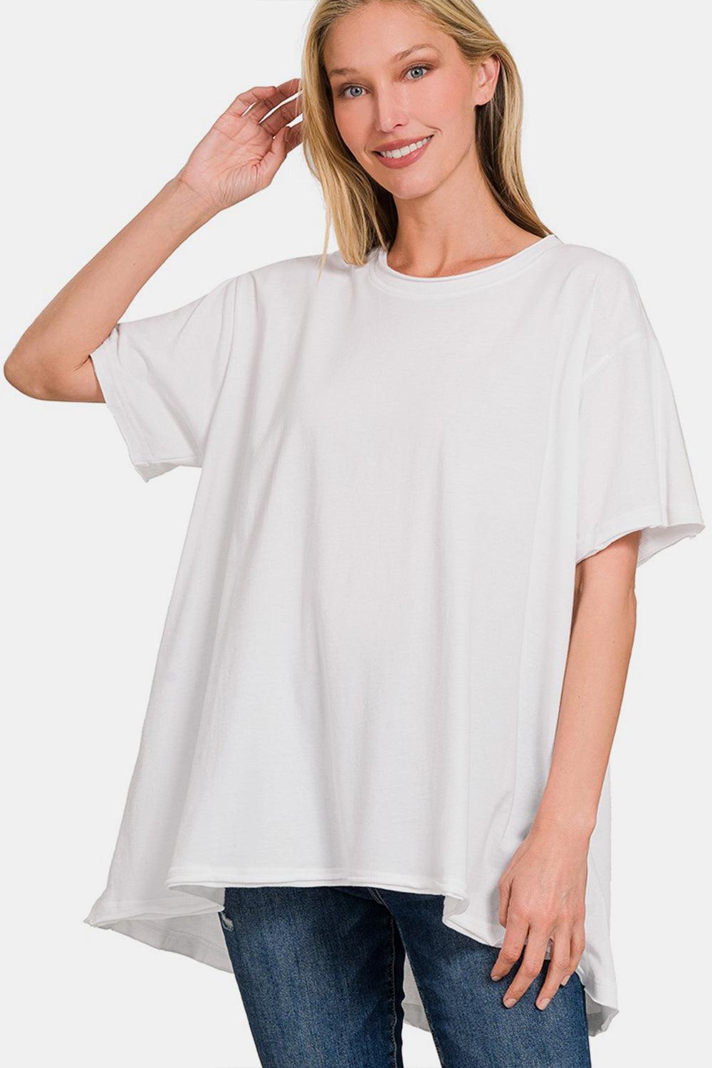 Zenana Round Neck Short Sleeve T-Shirt White