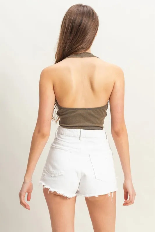 HYFVE Mineral Wash Halter Neck Everyday Top