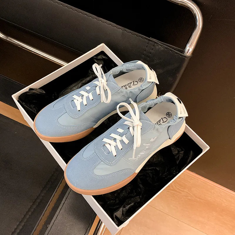 Round Toe Flats Sneakers Blue