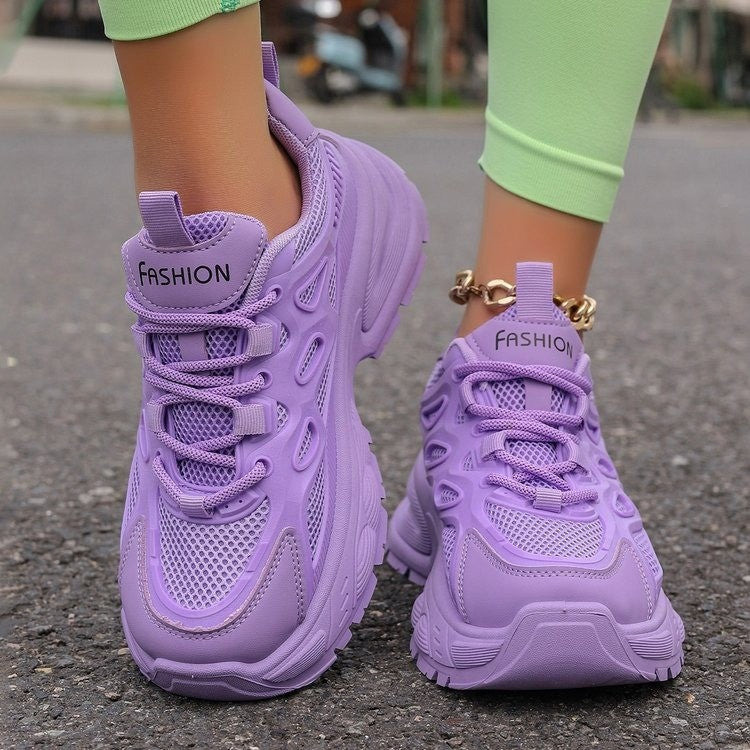 Round Toe Platform Mesh Athletic Purple
