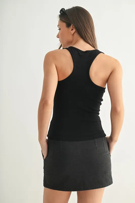MONO B Slim Fit Scoop Neck Tank