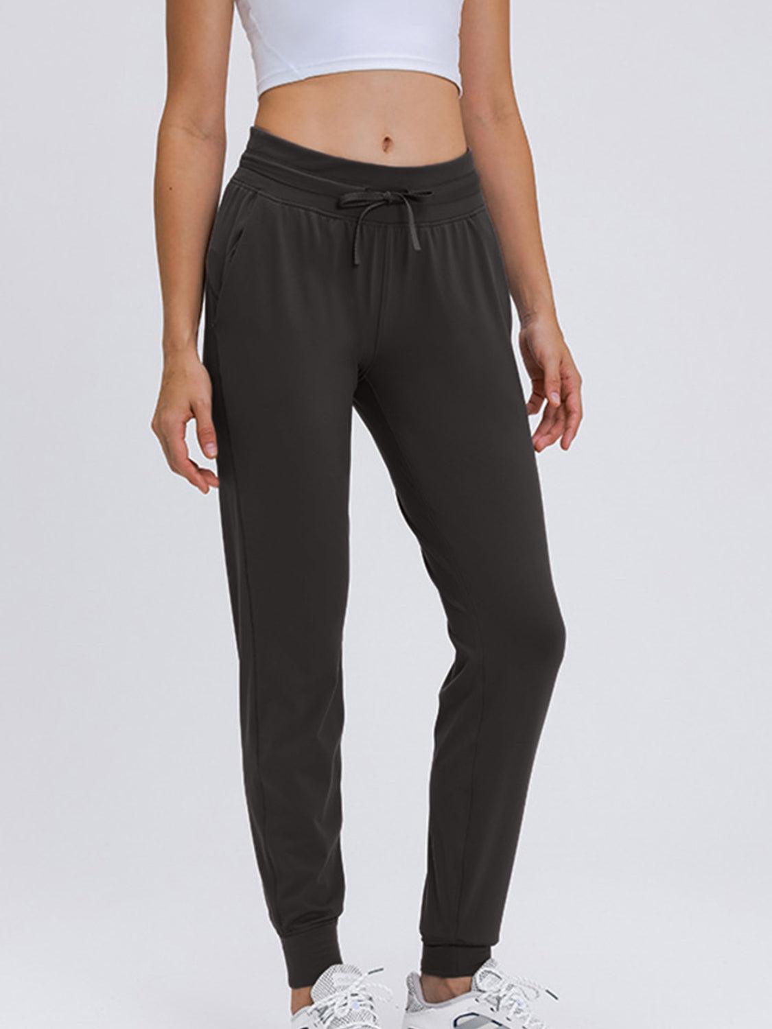 Millennia Double Take Tied Joggers with Pockets Dark Gray