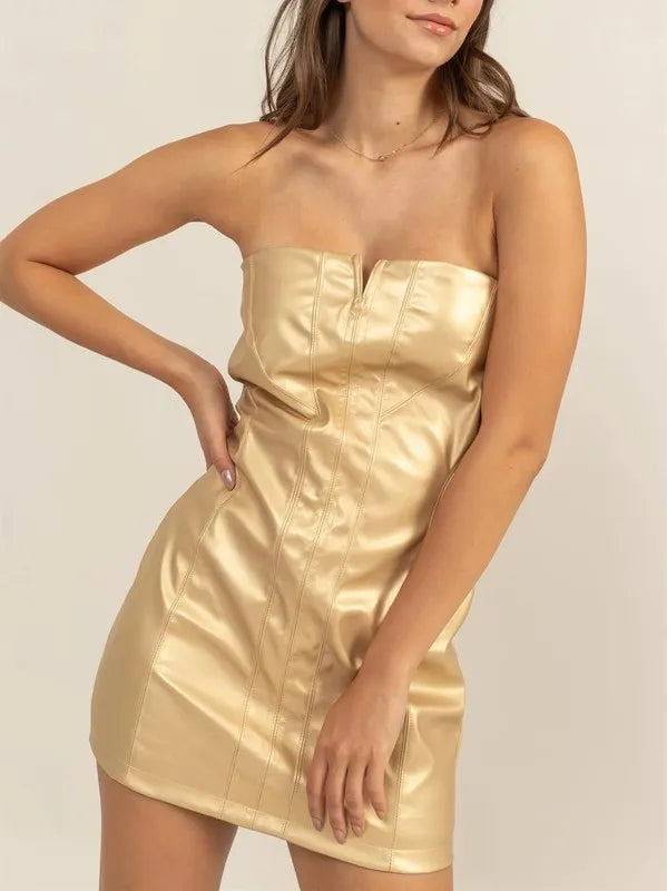 HYFVE Metallic Slip Mini Dress