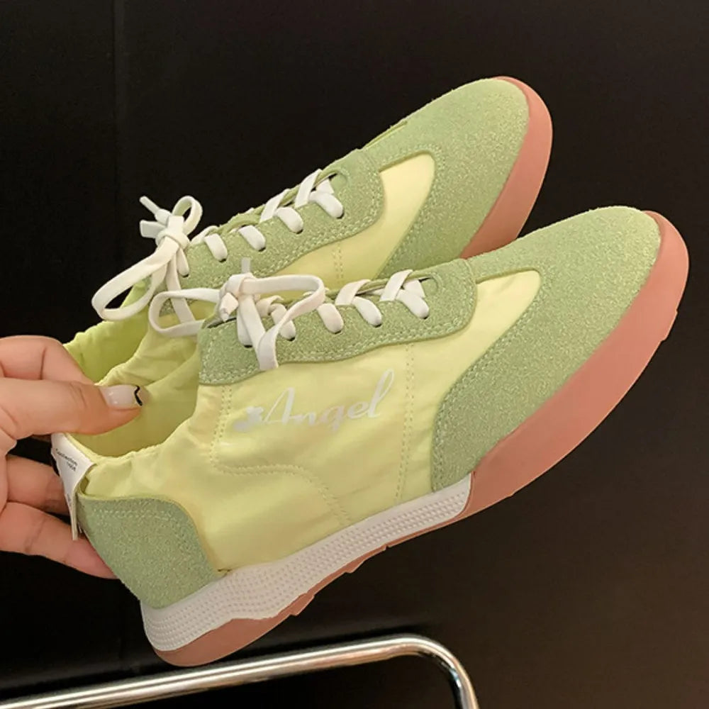 Round Toe Flats Sneakers Yellow