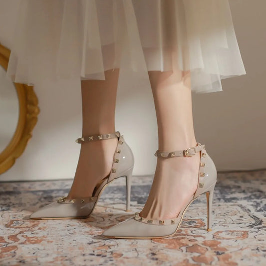 Point Toe Kitten Heels Pumps Gray