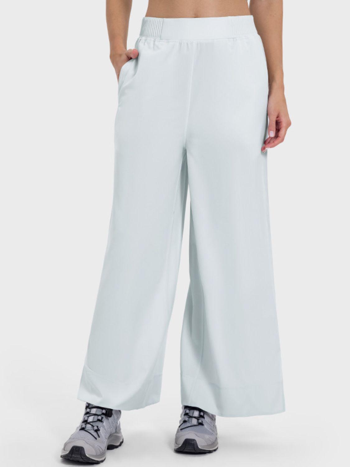 Millennia Slit Wide Leg Active Pants Green