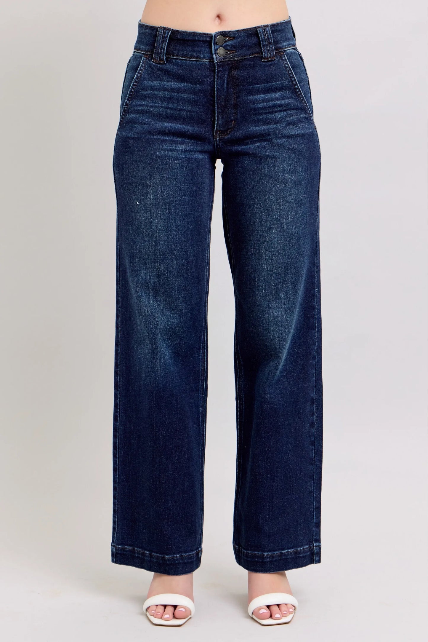 Judy Blue High-Waisted Wide Leg Jeans DK