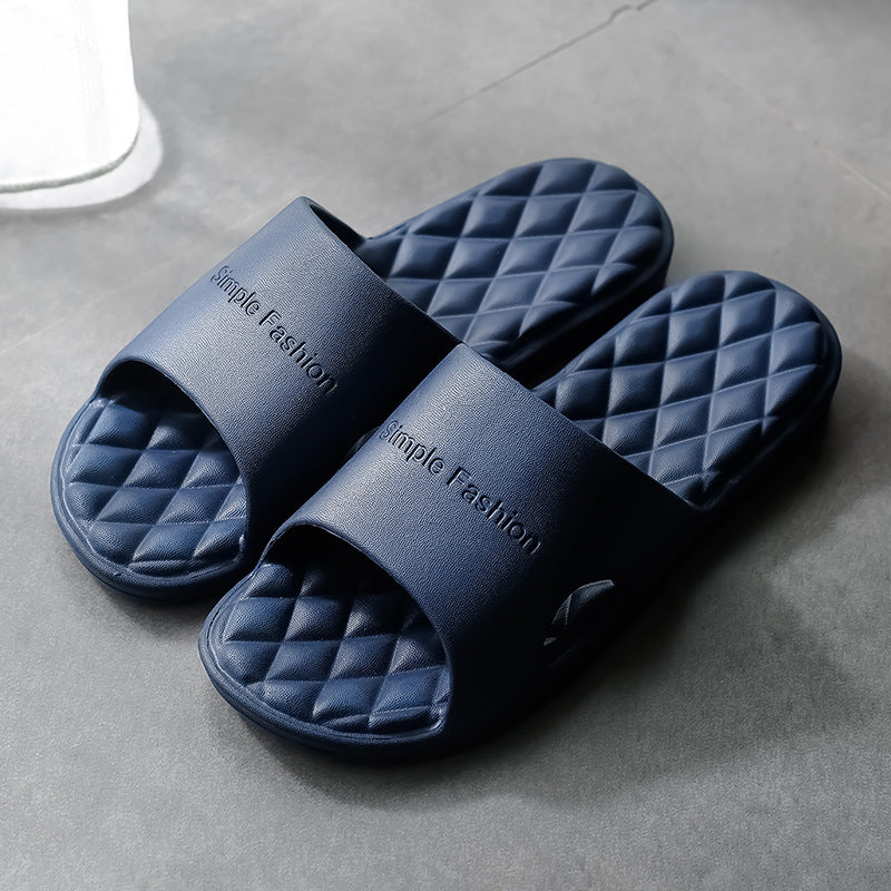 Open Toe Flats Slippers Navy