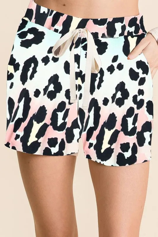BiBi Gradation Leopard Print Shorts with Twill Tape