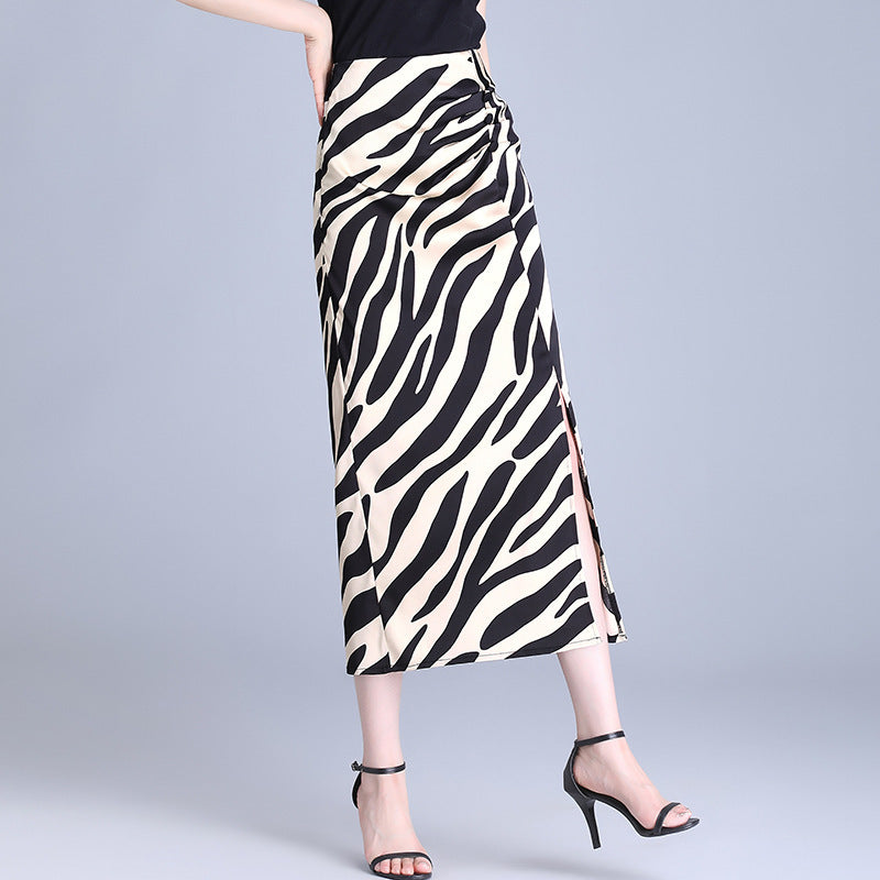 Women's High Waist Hip Split Fashion Sense Temperament Long Skirt