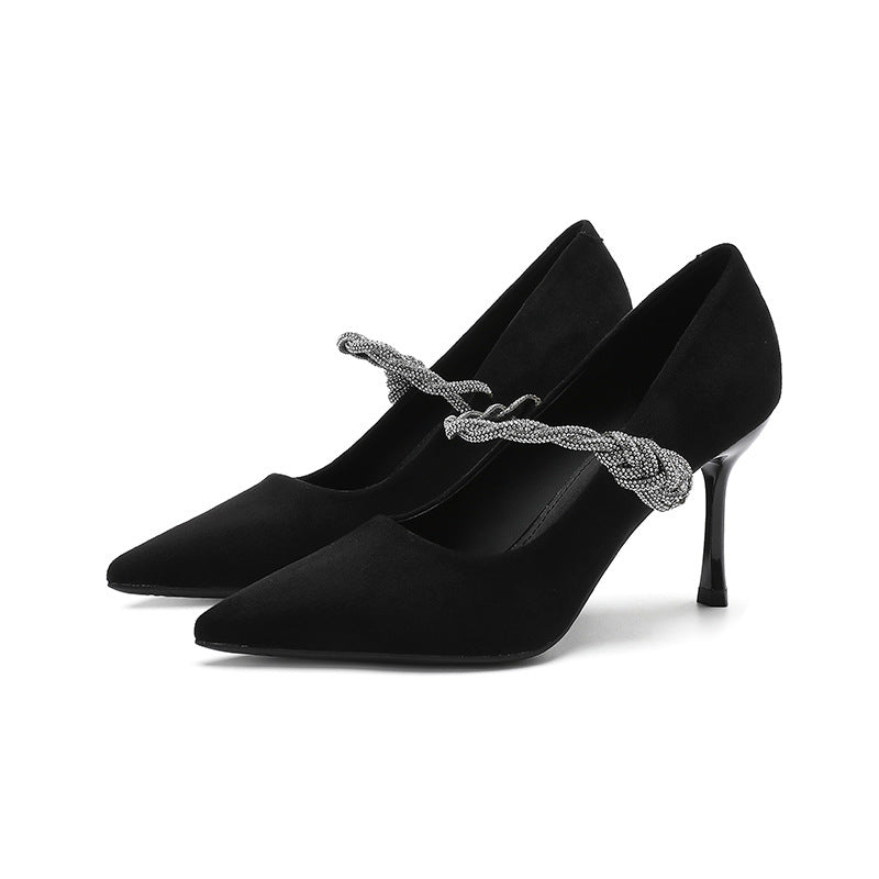 Point Toe Stiletto Pumps Black