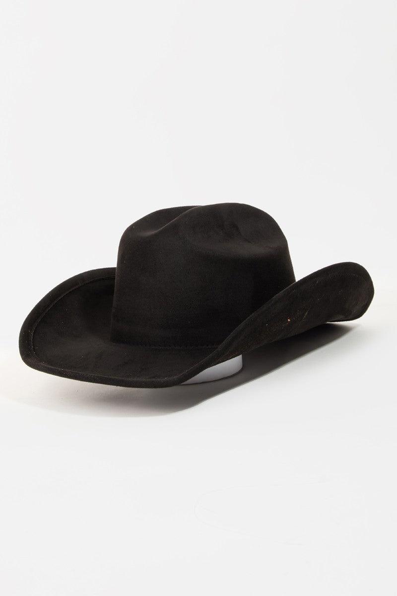 Fame Solid Wide Brim Hat Bk One Size