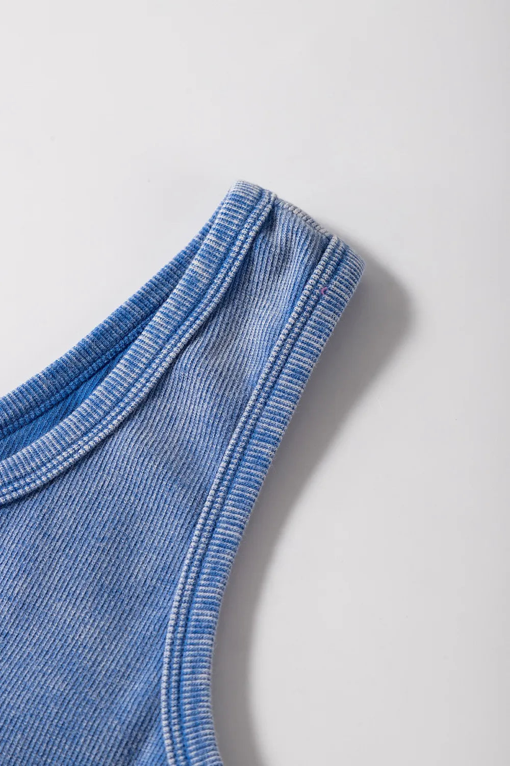 Mineral Wash Ribbed Notch Neck Tank