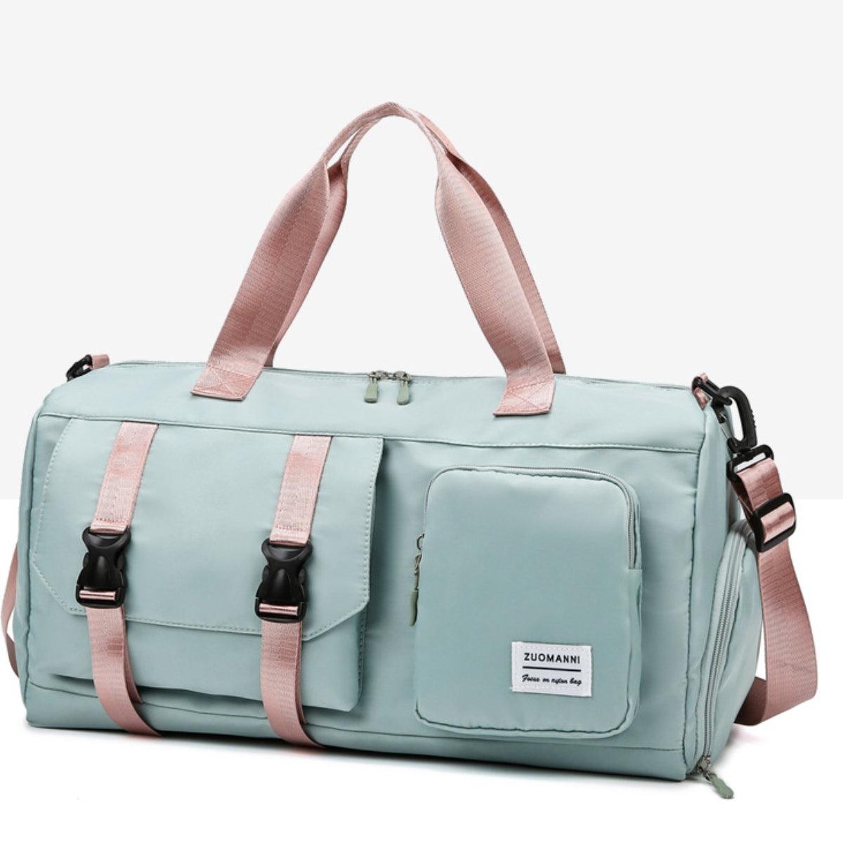 Oxford Cloth Multi-Pocket Travel Bag Turquoise One Size