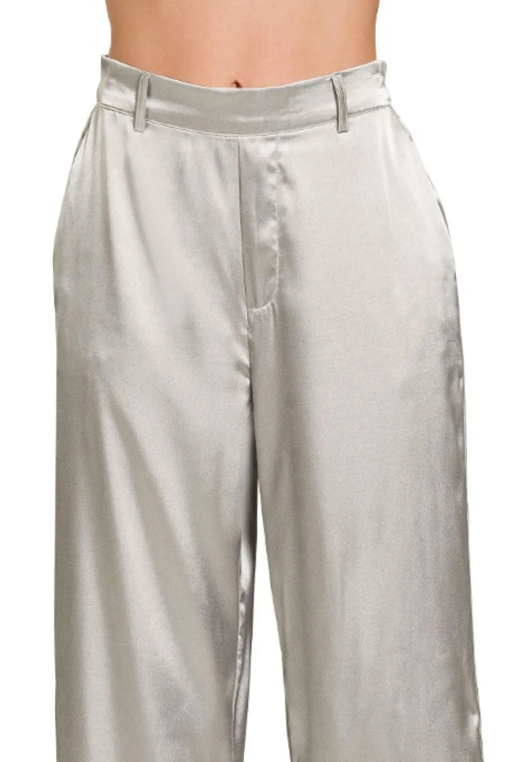Zenana Wide-Leg Satin Pants