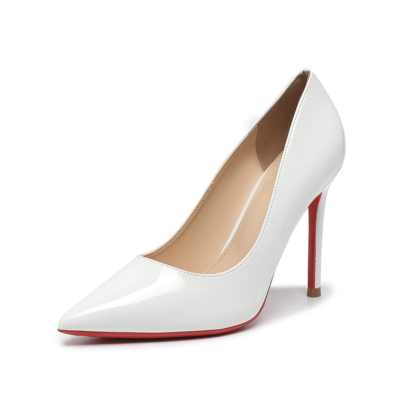 Point Toe Stiletto Pumps White